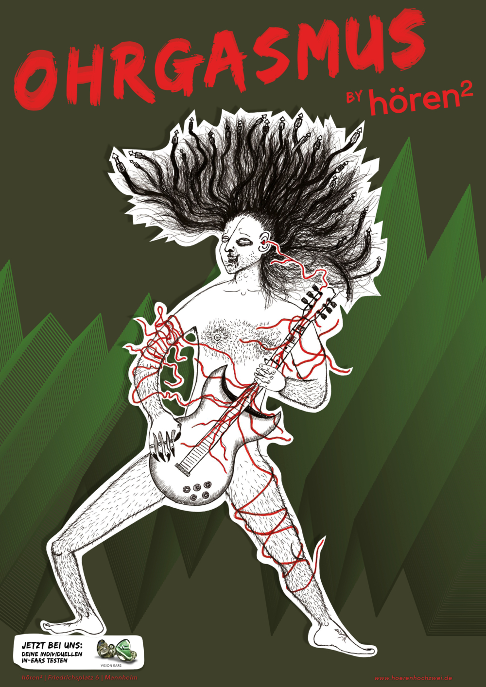 VOON Werbeagentur Plakat Hören Hoch 2 In-Ear-Soundsysteme für Gitarristen