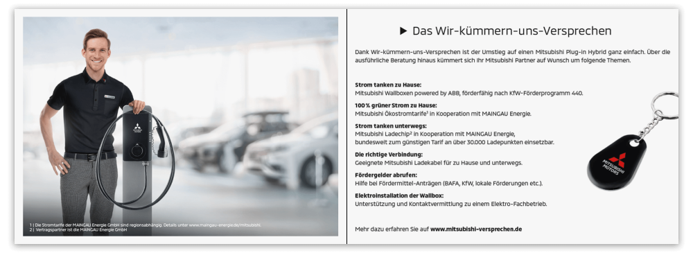 Inhaltsseite Akquise-Mailing mit KI Das wir kümmern uns Versprechen