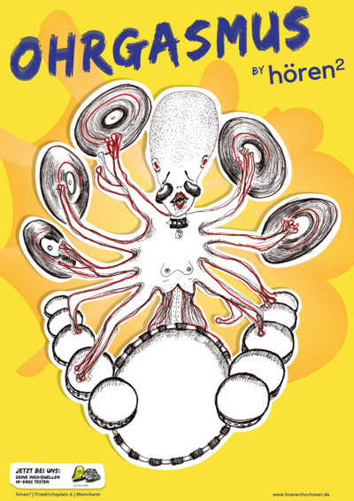 VOON Werbeagentur Plakat Hören Hoch 2 In-Ear-Soundsysteme für Schlagzeuger