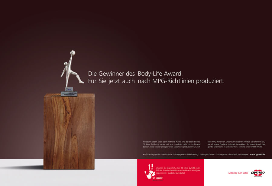 Gym80 - BodyLife Award Anzeige