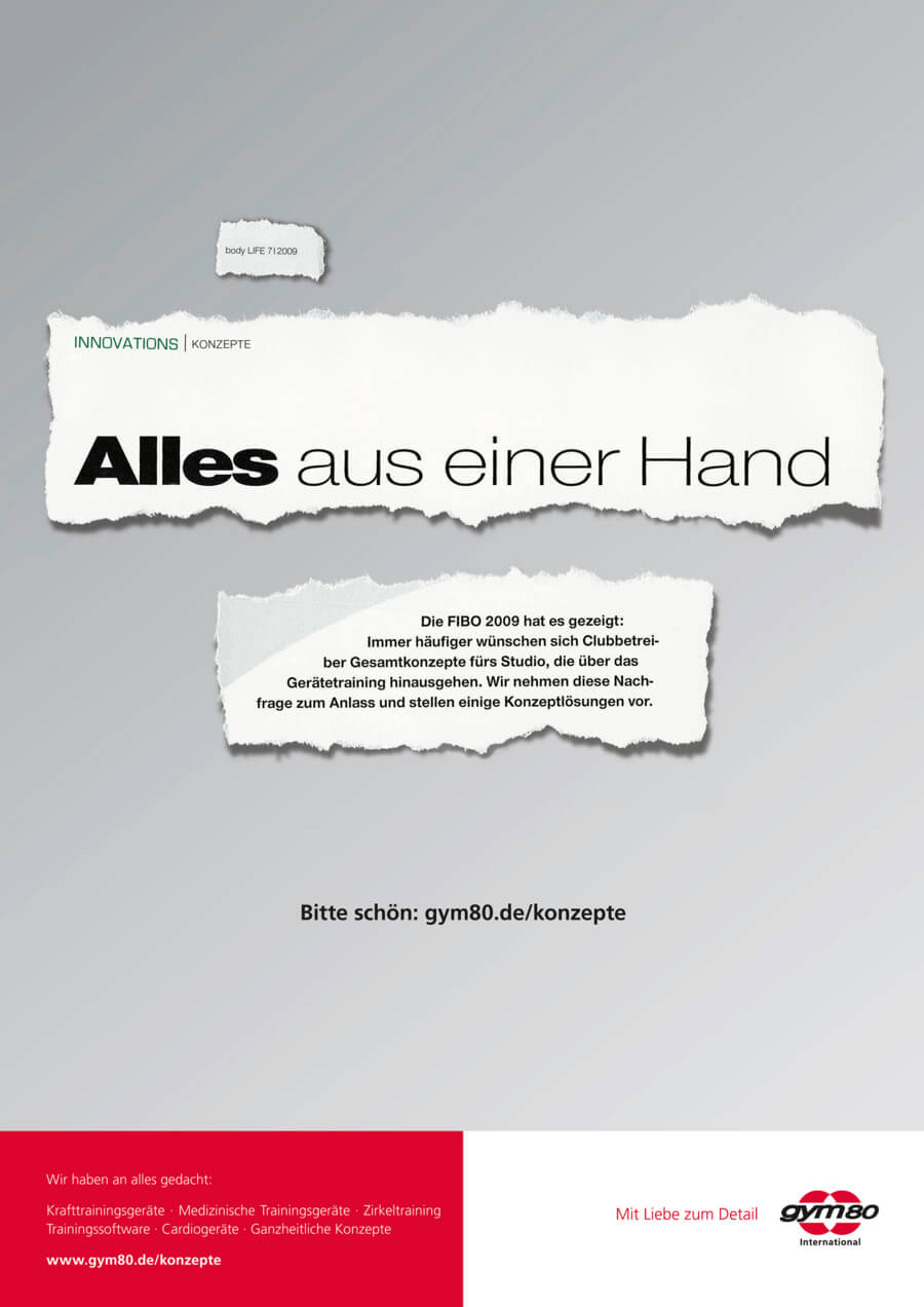Gym80 - Konzeptanzeige
